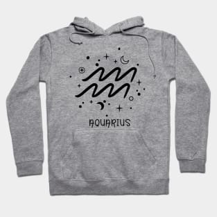 Aquarius Celestial Zodiac Sign Symbol Hoodie